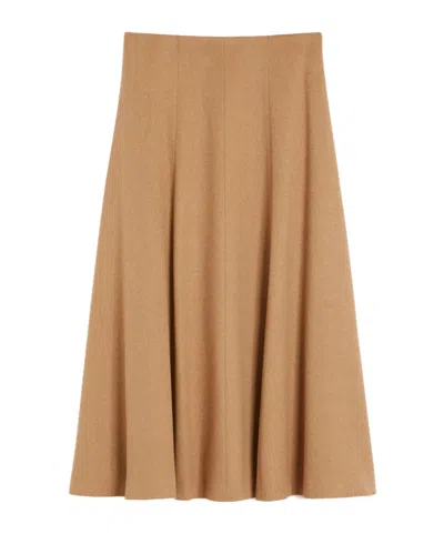 Max Mara Womens Camel Geneve A-line Wool Midi Skirt In Neutral