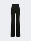 Max Mara Studio-inspired High-waist Flared Trousers With Pressed Pleats In Black