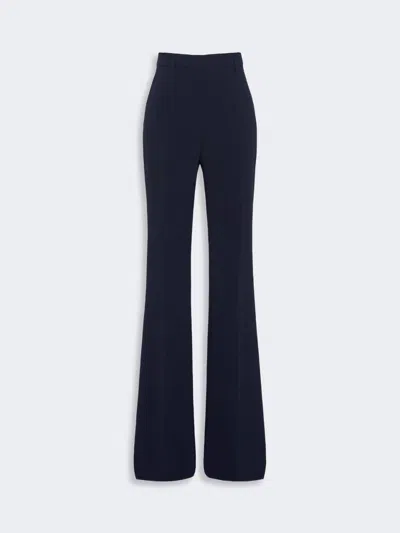 Max Mara Flared Cady Trousers In Navy