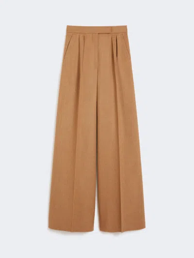Max Mara Flared Camel Trousers In Brown