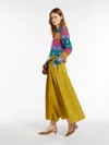 Max Mara Flared Cotton-blend Taffeta Skirt In Mustard