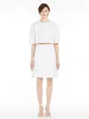 Max Mara Flared Cotton Gabardine Skirt In Ivory