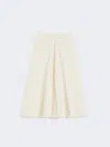 Max Mara Flared Cotton Skirt In Neutral