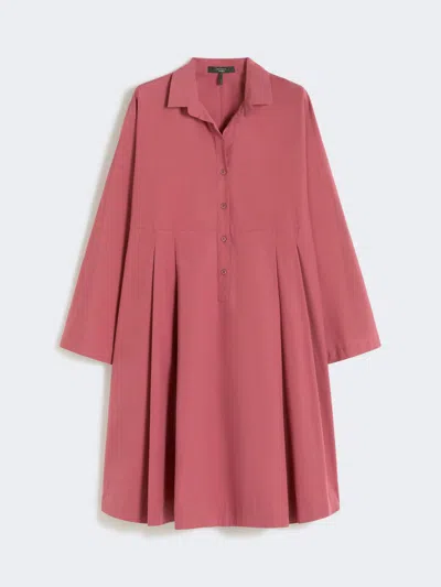 Max Mara Flared Cotton-poplin Dress In Pink