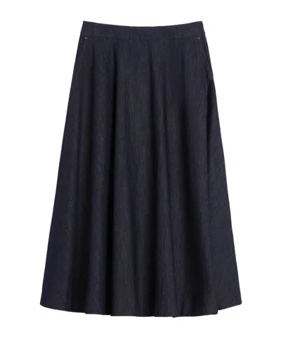 Max Mara Flared Denim Skirt In Blue