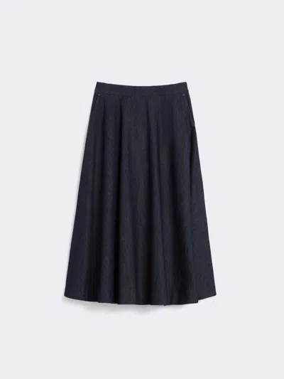 Max Mara Flared Denim Skirt In Blue