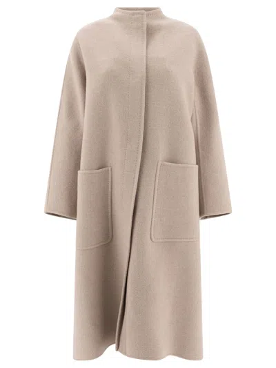 Max Mara Flared Double Cashmere Coat Coats Beige