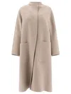 Max Mara Flared Double Cashmere Coat In Neutral