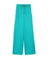 Max Mara Flared Drawstring-waist Trousers In Green