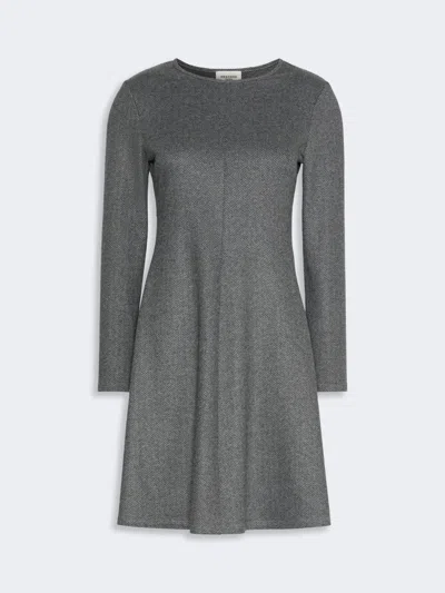 Max Mara Flared Jacquard Jersey Dress In Gray