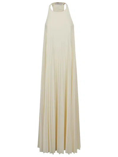Max Mara Flared Jersey Dress With Olympic Neckline In Neutrals