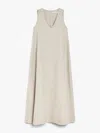 Max Mara Flared Silhouette Sleeveless V-neck Dress In Beige