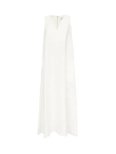 Max Mara Flared Linen Dress Simeone In White