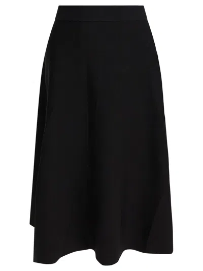 Max Mara Flared Midi Skirt In Black