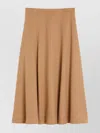 Max Mara Flared Midi Skirt Seam Detailing In Brown