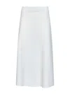 Max Mara Flared Midi Skirt In White