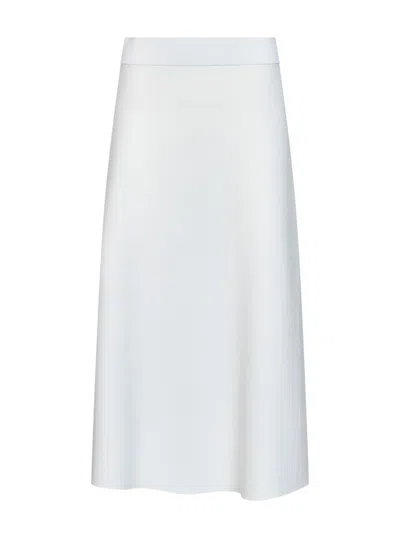 Max Mara Flared Midi Skirt In White