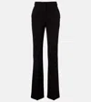 Max Mara Natural Stretch Pure Wool Flared Trousers In Black