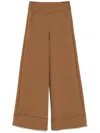 Max Mara Flared Pants In Technical Jersey In Brown