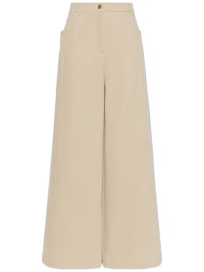Max Mara Flared Pants In Neutral