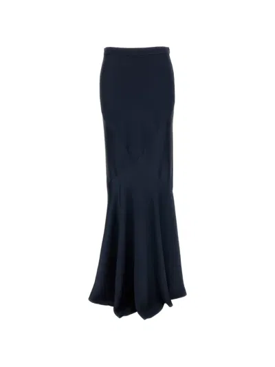 Max Mara Flared Pleated Skirt In Blue