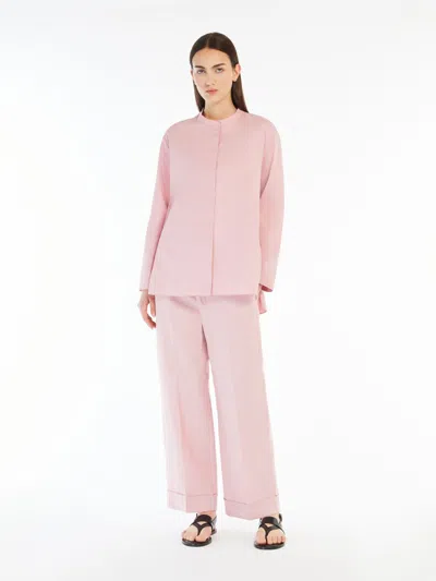 Max Mara Flared Poplin Shirt In Pink