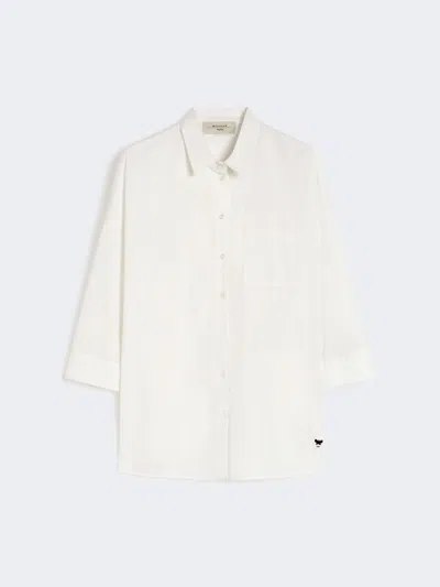 Max Mara Flared Poplin Shirt In White