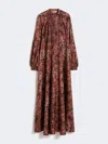 Max Mara Flared Printed Silk Dress In Multi