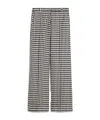 Max Mara Flared Printed Silk Trousers In Black