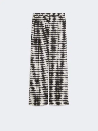 MAX MARA FLARED PRINTED SILK TROUSERS