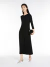 Max Mara Flared Rib-knit Dress In Black