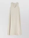 Max Mara Flared Silhouette Sleeveless V-neck Dress