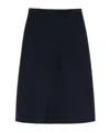 Max Mara Viscose And Wool Yarn Skirt In Blue