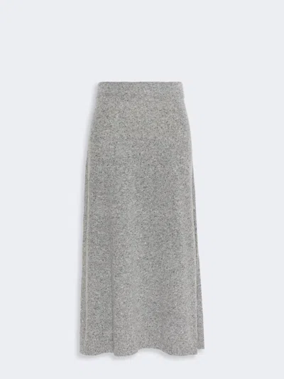 Max Mara Flared Skirt In Wool Blend Tweed In Medium Grey