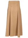 Max Mara Flared Skirt Skirts Beige In Brown