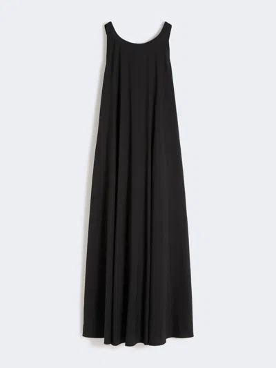 Max Mara Flared Stretch Poplin Dress In Black