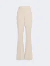 Max Mara Flared Stretch Wool Trousers In Neutral