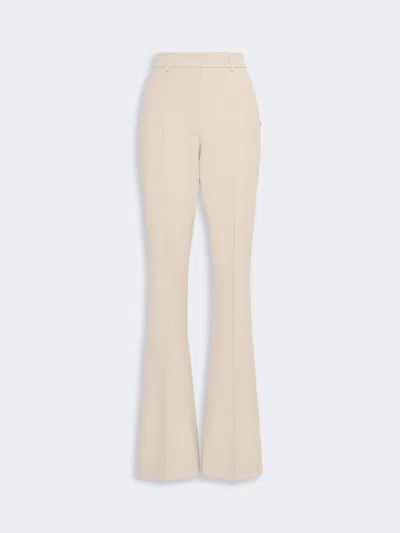Max Mara Flared Stretch Wool Trousers In Beige