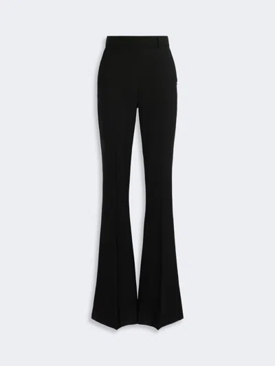 Max Mara Flared Stretch Wool Trousers In Black