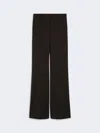 Max Mara Flared Stretch Wool Trousers In Brown