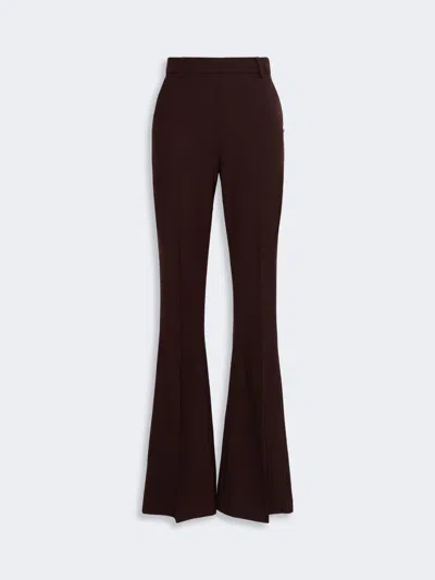 Max Mara Flared Stretch Wool Trousers In Plum