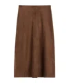 Max Mara Flared Suede Skirt In Brown