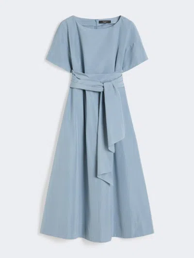 Max Mara Flared Taffeta Dress In Blue
