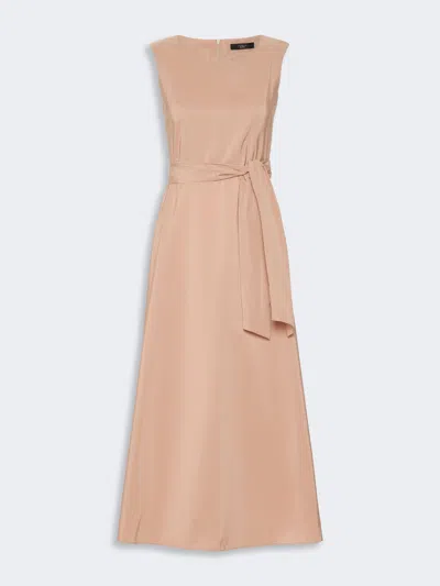 Max Mara Flared Taffeta Dress In Brown