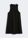 Max Mara Flared Technical Mesh Dress In Black