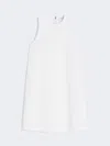 Max Mara Flared Technical Mesh Dress In White