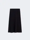 Max Mara Flared Viscose Skirt In Blue