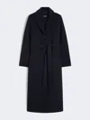 Max Mara Flared Wool Coat In Black