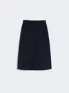 Max Mara Flared Wool Skirt In Blue