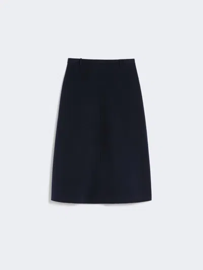 Max Mara Flared Wool Skirt In Blue